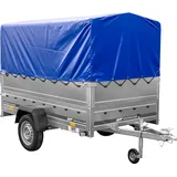 PKW-Anhänger 230x125 UNITRAILER GARDEN 230 FD mit BIS-Bordwänden, H-800-Gestell und blauer Plane