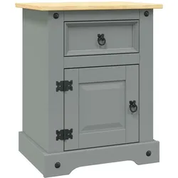 vidaXL Nachttisch im Mexiko-Stil Corona Kiefernholz Grau 53x39x67 cm