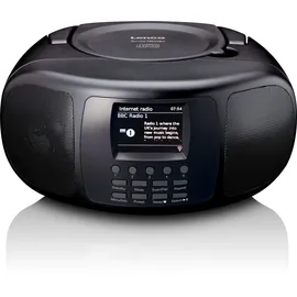 Lenco SCD-6000BK Tragbares Internetradio mit DAB+/FM, Bluetooth®, CD-Player und großem LCD-Farbdisplay Schwarz