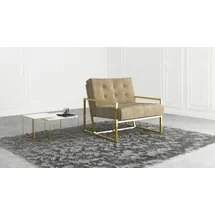 s-style möbel Loungesessel Elfriede Samtstoff 84 x 81 x 89 cm Beige/Gold
