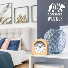 Bearware Wecker analog hellbraun