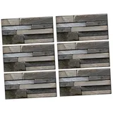Coonoor Fliesenaufkleber 12 Stück 15x30cm, Fliesenaufkleber, selbstklebende (12 St), wasserabweisend, für Küche und Bad braun|schwarz