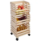 Spetebo Aufbewahrungsbox Holz Obsthorde 80 x 37 cm 1-tlg. beige