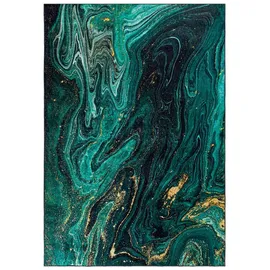 mazovia Modern Teppich - Kurzflor Waschbar - Weich Teppich für Wohnzimmer, Schlafzimmer, Esszimmer – Teppiche Marmor Abstrakt Muster - Flaschengrün Grün 120 x 170 cm