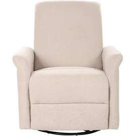 Beliani Fernsehsessel ECHION Bouclé 0 x 0 x 0 cm Hellbeige drehbar