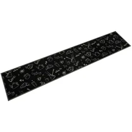 vidaXL Küchenteppich Waschbar Morgen Schwarz 60x300 cm Samt