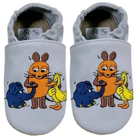HOBEA-Germany Kitaschuhe Maus, Elefant und Ente grau 20/21 - 18 Monate) Kautschuksohle