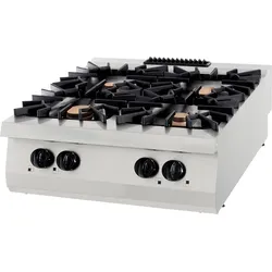 Premium-Kochfeld - 4 Brenner - Doppeleinheit - Tiefe 90cm - 40kW - Gas