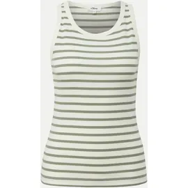 s.Oliver Geripptes Tanktop Grün S