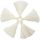 Duories 200 Stück Mini-Quasten, 3 cm Handgefertigt Baumwolle klein Quasten Anhänger, Bunte Bastelquasten Troddel für DIY Tasche Ohrring Schmuck Halskettenherstellung DIY Handwerk Zubehör,Beige