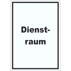 Dienstraum Aufkleber mit Text Büro hochkant A0 (841x1189mm)