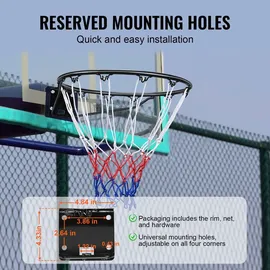 Vevor Basketballkorb Orange 59,5 x 48,5 x 12,0 cm