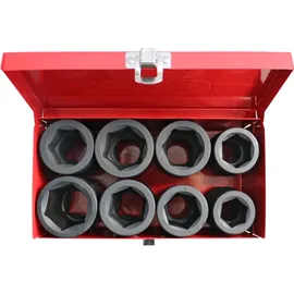 KS Tools 1" Sechskant-Kraft-Stecknuss-Satz, lang, 8-tlg.
