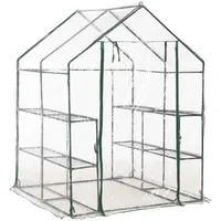 furnicato Gewächshaus Kunststoff Grün Transparent 143 cm x 195 cm 5,0 m2
