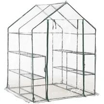 furnicato Gewächshaus Kunststoff Grün Transparent 143 cm x 195 cm 5,0 m2