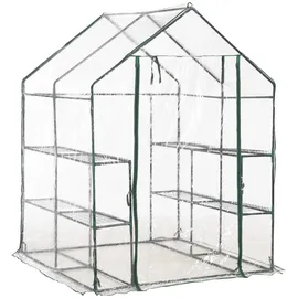 furnicato Gewächshaus Kunststoff Grün Transparent 143 cm x 195 cm 5,0 m2