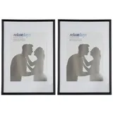 Relaxdays 4 x Bilderrahmen, A4, schwarz