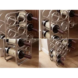 FineBuy Weinregal 34 x 15 x 47 cm Silber