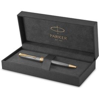 Parker Kugelschreiber Sonnet Chiselled Silver G.C., silber/vergoldet Sterlingsilber, Schreibf. schwarz