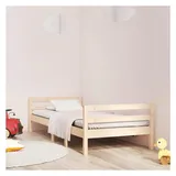 vidaXL Massivholzbett 90 x 200 cm Braun