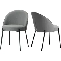 LeGer Home by Lena Gercke Esszimmerstuhl Isalie (Set, 2 St), mit pflegeleichtem Webstoff, Metallgestell, Sitztiefe 47 cm grau