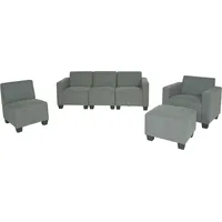 MCW Modular Sofa-System Couch-Garnitur Moncalieri 3-1-1-1, Stoff/Textil ~ grau