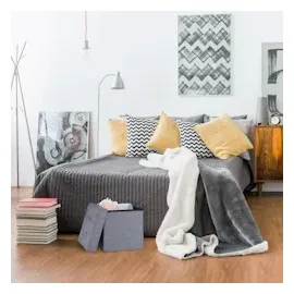 Relaxdays Sitzhocker mit Stauraum, faltbar, weich gepolstert, gesteppt, Stoff, Sitzwürfel, HxBxT: 41 x 38 x 38 cm, grau