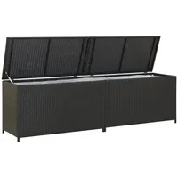 Furnicato Gartenbox Poly Rattan 200x50x60 cm Schwarz