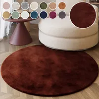 Esprit Hochflor-Teppich ESPRIT "Alice ESP-4377 Kunstfell", rot (bordeaux), H:25mm Ø:200cm, Kunstfaser, Teppiche, Kaninchenfell-Haptik, besonders weich und dicht, für alle Räume