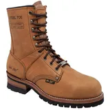 Ad Tec Rugged Goodyear Welt Construction Herren-Arbeitsstiefel, 22,9 cm, Super Logger, Stahlkappe, Leder, ölbeständige Sohle, Braun, 41 EU - 41 EU