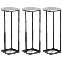 Grizzly Müllsackständer 3x Mülleimer für graue Säcke mit Deckel 25-120 L, höhenverstellbar, Stecksystem mit Klemmring grau