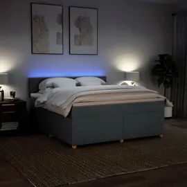 vidaXL Boxspringbett 180 x 200 cm Dunkelgrau