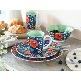 CreaTable Folklore Kombiservice 16-tlg. blau