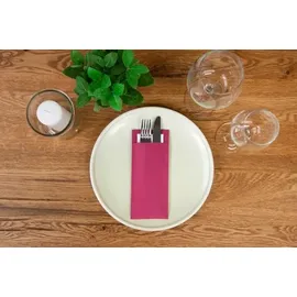 Mank Bestecktasche, 85 x 200 mm, mit 2-lagiger Tissue-Serviette in Weiß, - 100)