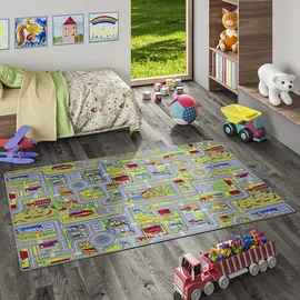Snapstyle Snapstyle, Kinder Spiel Straßenteppich Grau Grün 200x300cm