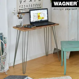 Wagner Möbelbeine HAIRPIN LEGS Retro 4tlg. Set - 12 x 12 x 71 cm, Stahl, vintage, Bein schräg&Anschraubplatte - 12827704