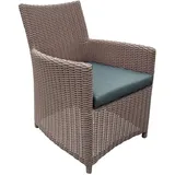 Sessel Stuhl Korbsessel Rattansessel LAMESA Polyrattan hellbraun