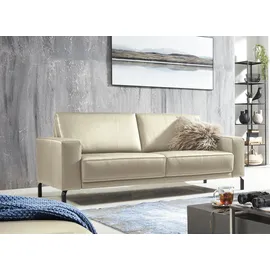 Home Affaire 2-Sitzer HOME AFFAIRE "Apiro bequem, eleganter Metallfuß, bodenfrei. Breite 158cm", beige (natur), B:158cm H:87cm T:88cm, Sofas, auch mit motorischem Sitzvorzug, Dickleder, Federkern