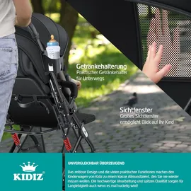 Kidiz KIDIZ® Kinderwagen Kinderbuggy klappbar Liegebuggy Sportwagen Faltbar 360° Räder 5-Punkt Gurt Inkl. Fußsack, Getränkehalter, Regenabdeckung & Moskitonetz verstellbare Rückenlehne & Sonnenverdeck