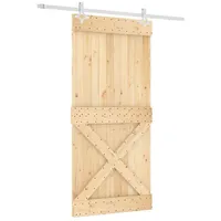 vidaXL Schiebetür rechts 95 x 210 cm Weiß/Braun