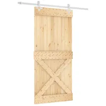 vidaXL Schiebetür rechts 95 x 210 cm Weiß/Braun