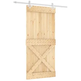 vidaXL Schiebetür rechts 95 x 210 cm Weiß/Braun