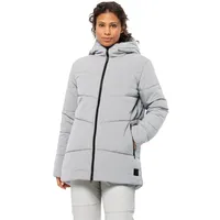 Jack Wolfskin Wintermantel Karolinger Long (warm, winddicht, sehr wasserabweisend) hellgrau Damen