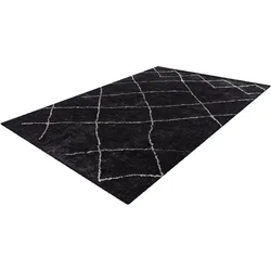 Teppich ME GUSTA "Orlando 525", grau (anthrazit), B:200cm H:27mm L:290cm, Polyester, Teppiche, Attraktives Muster, Retrolook,Baumwollrücken, Fußbodenheizung geeignet