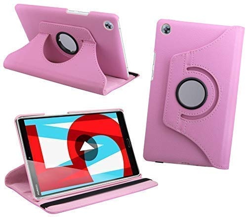 cofi1453 Schutz Tasche Hülle kompatibel mit Huawei MediaPad M5 8,4 Zoll Tabletschale Bumper Cover Case Etui Rotierbar mit Ständer in Rosa