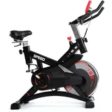 ISE Ergometer Heimtrainer Fahrrad, Indoor Cycling Bike mit Programm und Display, Armauflage, Pulsmesser, Fitnessbike Zuhause, Ergometer Fahrrad/Heimtrainer Fahrrad mit Einstellbarer Widerstand