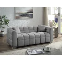 Big-Sofa "Thor Design-Sofa mit Steppung, Bubble-Optik, B:190cm", grau, B:190cm H:65cm T:73cm, 100%PES, ATLANTIC HOME COLLECTION, Sofas, Big-Sofa, "Bubble"-3D Optik Sofa mit Taschenfederkern, inkl. Zierkissen