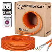 HB-Digital CAT 7 Kabel Duplex Netzwerkkabel CAT 7 S/FTP AWG23 LSZH orange