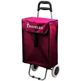 Cheffinger 45 L Einkauf Trolley Einkaufswagen Shopping Trolley Tasche Aluminium Stabil Rot