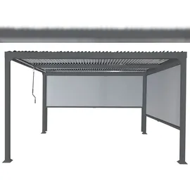 Mendler Alu Pergola HWC-L41 3,06 x 3,7 m inkl. 2 Seitenteile Anthrazit/Grau